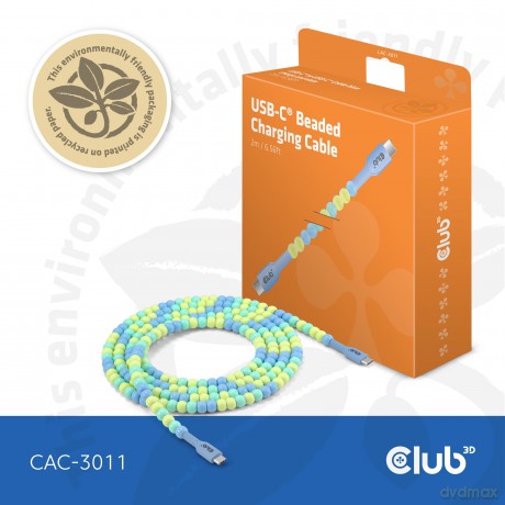 Club3D Lifestyle USB-C Perlen-Kabel PD60