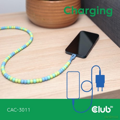 Club3D Lifestyle USB-C Perlen-Kabel PD60