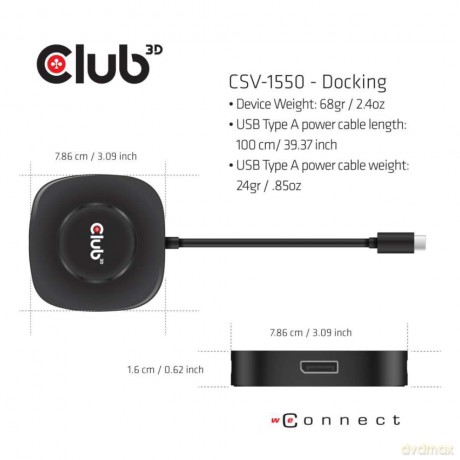 Club3D MST-Hub USB 3.2 Typ C > 3x Displa
