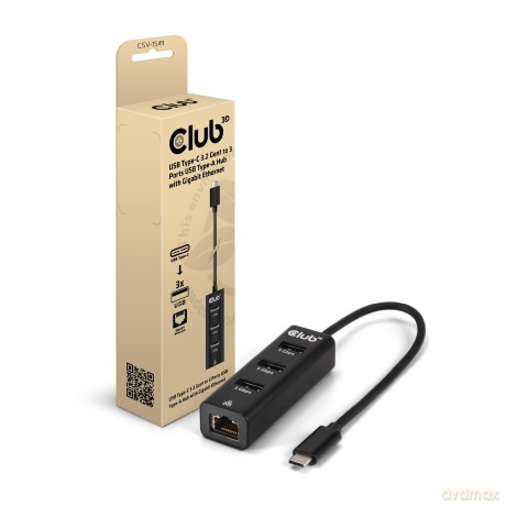 Club3D USB-Hub USB Typ-C 3.2 > 3x USB Ty
