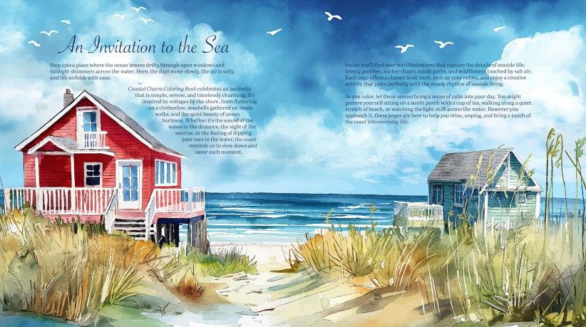Coastal Charm Coloring Book [KSIĄŻKA]