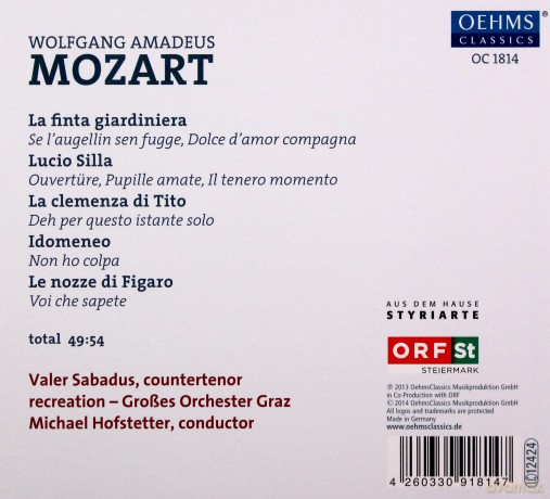Valer Sabadus: Mozart:Castrato Arias [CD]