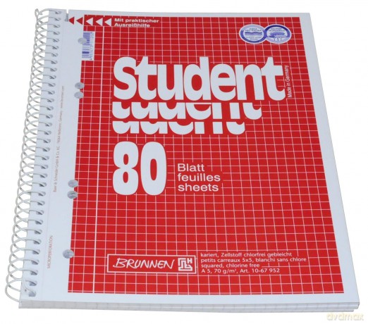 Collegeb.Student kariert A5 5x