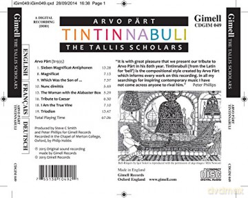 The Tallis Scholars: Part:Tintinnabuli [CD]