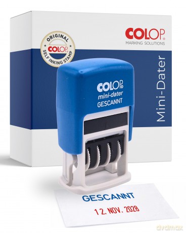 COLOP Datumstempel mit Text "Gescannt" M
