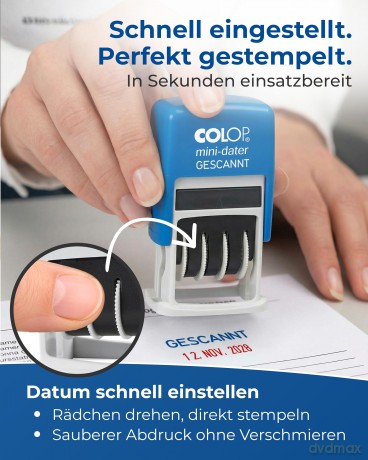 COLOP Datumstempel mit Text "Gescannt" M