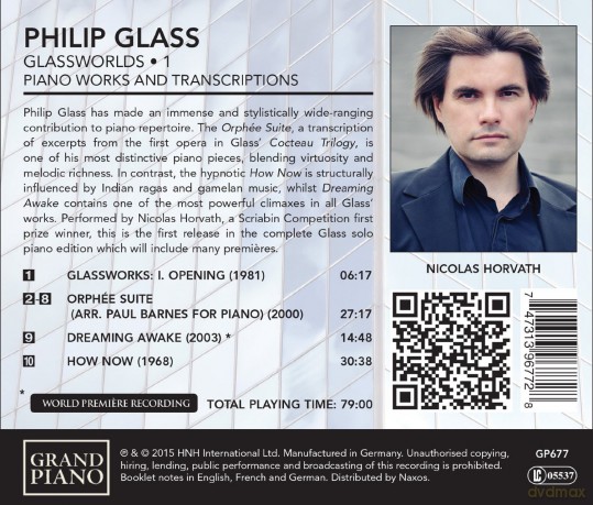 Nicolas Horvath: Glass:Glassworlds Vol. 1 [CD]