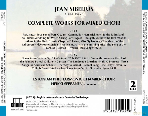 Estonian Philharmonic Chamber Choir: Sibelius:Mixed Choir [2CD]
