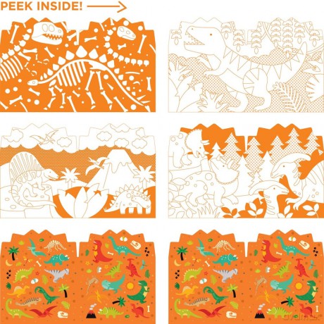 Coloring Book with Stickers Dinosaurs [KSIĄŻKA]