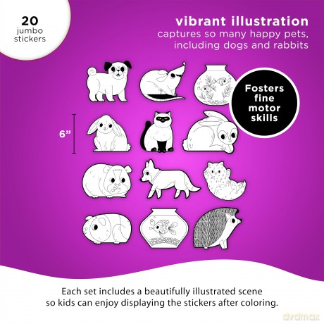 Coloring Stickers - Playful Pets