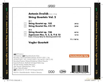 Vogler Quartet: Dvorak:String Quartets Vol. 2 [2CD]