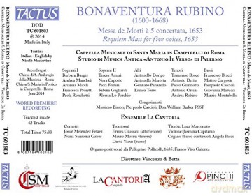Cappella Musicale di Santa Maria in Campitelli di Roma: Rubino:Messa De Morti [CD]