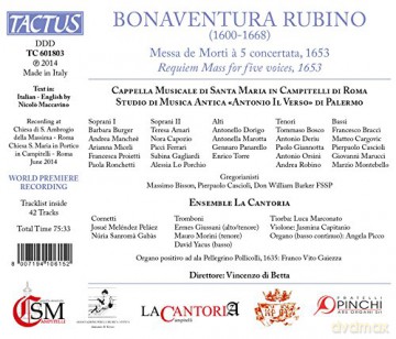 Cappella Musicale di Santa Maria in Campitelli di Roma: Rubino:Messa De Morti [CD]