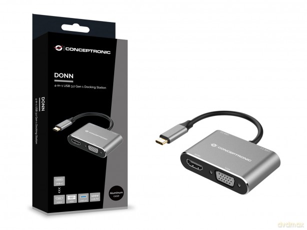 CONCEPTRONIC Dock USB-C ->HDMI,VGA,USB3.