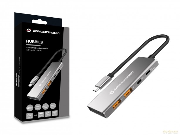 CONCEPTRONIC Dock USB-C->2xUSB-C,2xUSB-A