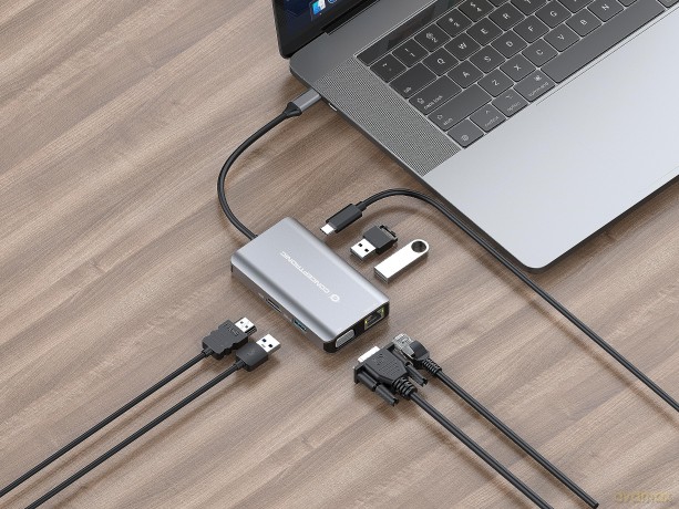 CONCEPTRONIC Dock USB-C->HDMI,VGA,GbE,3x