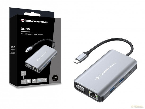 CONCEPTRONIC Dock USB-C->HDMI,VGA,GbE,3x