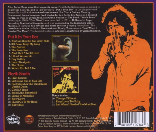 Paul Butterfield`S: Put It In Your Ear + North South [CD]