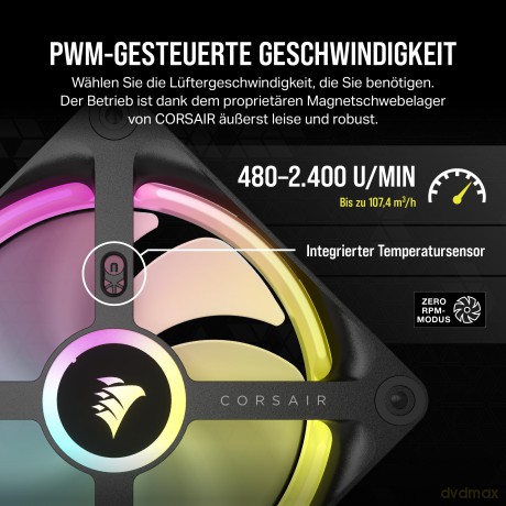 CORSAIR Lźfter 120*120*25 QX120 RGB LED