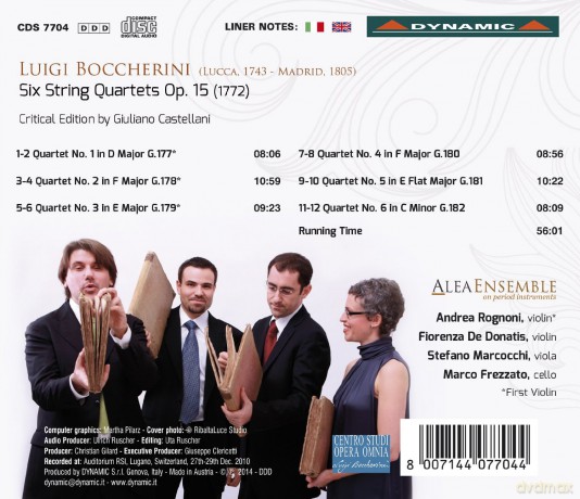 Alea Ensemble: Andrea Rognoni: Boccherini:6 String Quartets [CD]