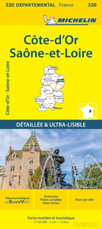 CotedOr SaoneetLoire Michelin Local Map 320 [KSIĄŻKA]