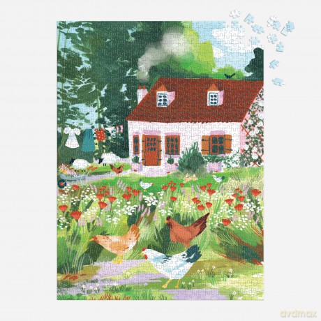 Cottage Wildflowers 1000 Piece Puzzle in a Square Box [KSIĄŻKA]