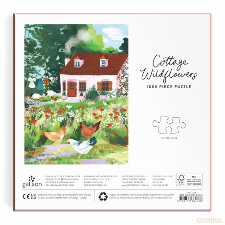 Cottage Wildflowers 1000 Piece Puzzle in a Square Box [KSIĄŻKA]