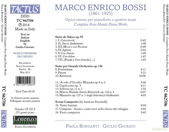Paolo Borganti: Bossi:Piano Works Four Hands [CD]