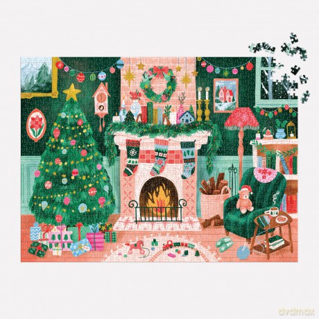 Cozy by the Fireplace 1000 Piece Puzzle [KSIĄŻKA]