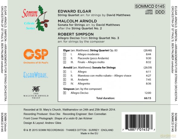Orchestra of St Pauls: Elgar/Arnold/Simpson [CD]
