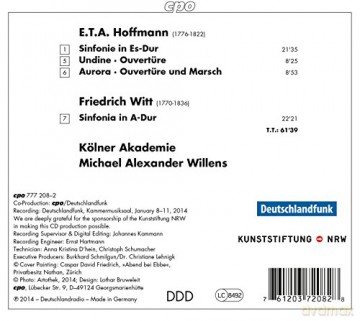 Koelner Akademie: Hoffman:Symphony/Overtures [CD]
