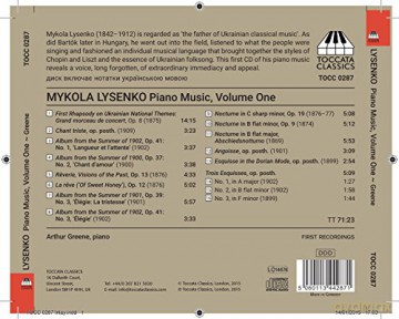 Arthur Greene: Lysenko:Piano Music Vol 1 [CD]