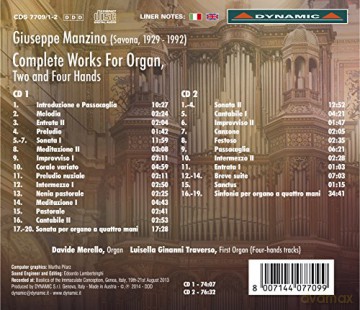Davide Merello: Manzino:Complete Organ Works [2CD]
