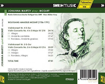 Johanna Martzy: Mozart:Johanna Martzy Plays [CD]
