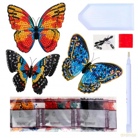 Crystal Art Schmetterlinge 3erPack