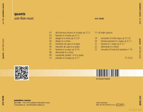 Eric Lamb: Quantz:Solo Flute Music [CD]