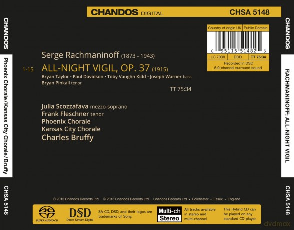 Phoenix Chorale: Rachmaninoff:Night Vigil [CD]