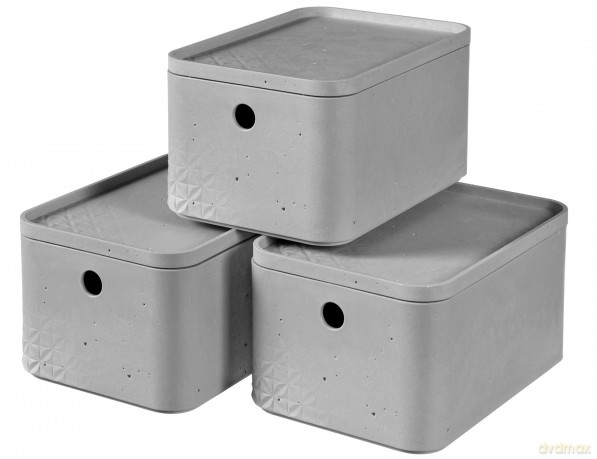 Curver: curver BETON S Aufbewahrungsboxen-Set gr