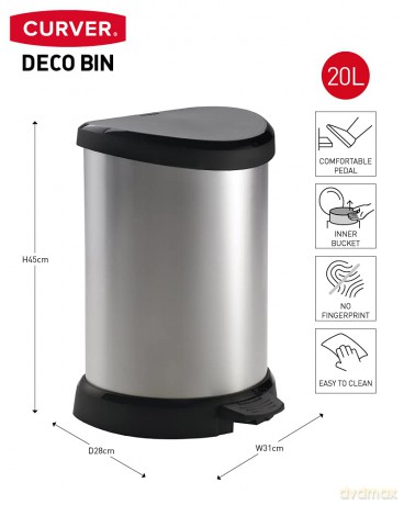 curver DECOBIN Mźlleimer 20,0 l silberme