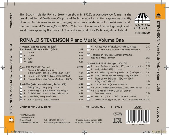 Christopher Guild: Stevenson:Piano Music Vol. 1 [CD]