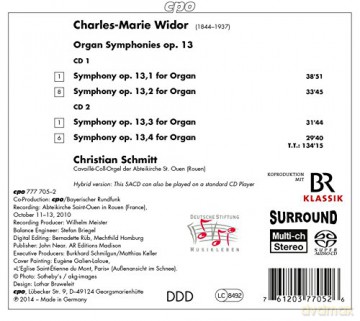 Christian Schmitt: Widor:Organ Symphonies 1-4  [2CD]