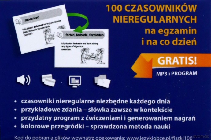 Angielski 100 Fiszek Czasowniki Nieregularne [KSIĄŻKA]