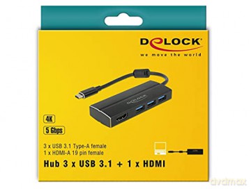 DELOCK Adapter USB3.1 Gen1/C > 3x USB3.0