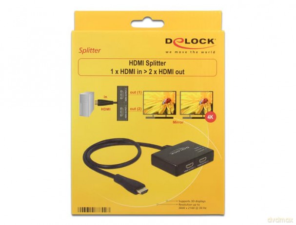 Delock HDMI Splitter 1 x HDMI in > 2 x H