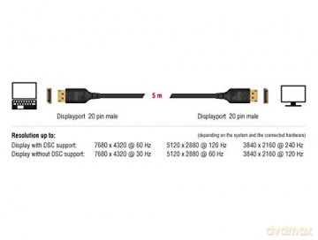 Delock Kabel Displayport 8K 60Hz 2m DP 8