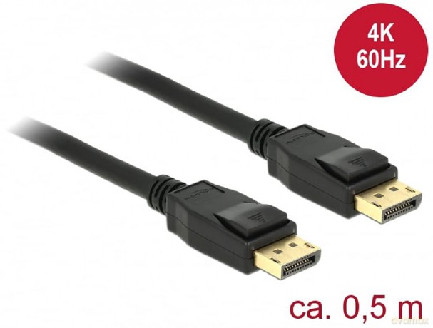 DELOCK Kabel DP 1.2 -> DP St/St 0.5m sch