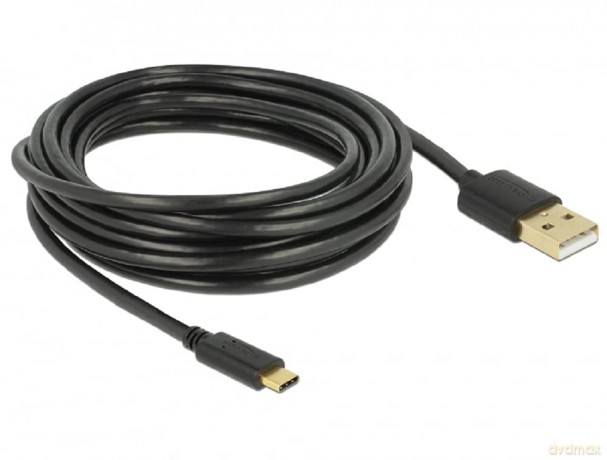 DELOCK Kabel USB 2.0 A > C 4.0m schwarz