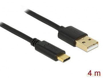 DELOCK Kabel USB 2.0 A > C 4.0m schwarz