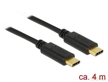 DELOCK Kabel USB 2.0 C > C 4.0m 3A schwa