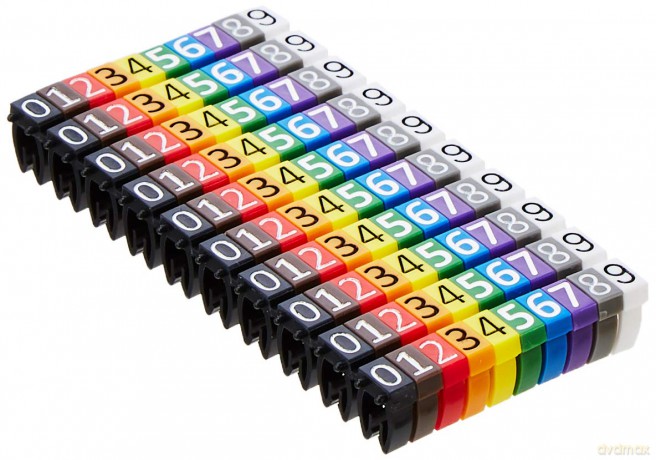 DELOCK Kabelmarker Clips 0-9 farbig 100S